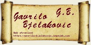 Gavrilo Bjelaković vizit kartica